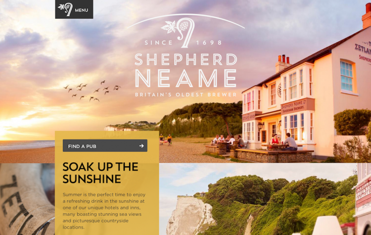 Shepherd Neame website screenshot