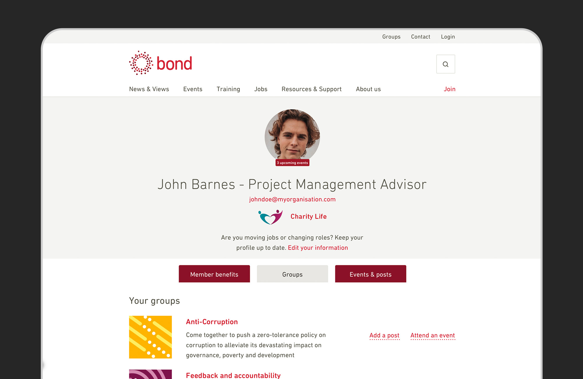 Bond website screenshot