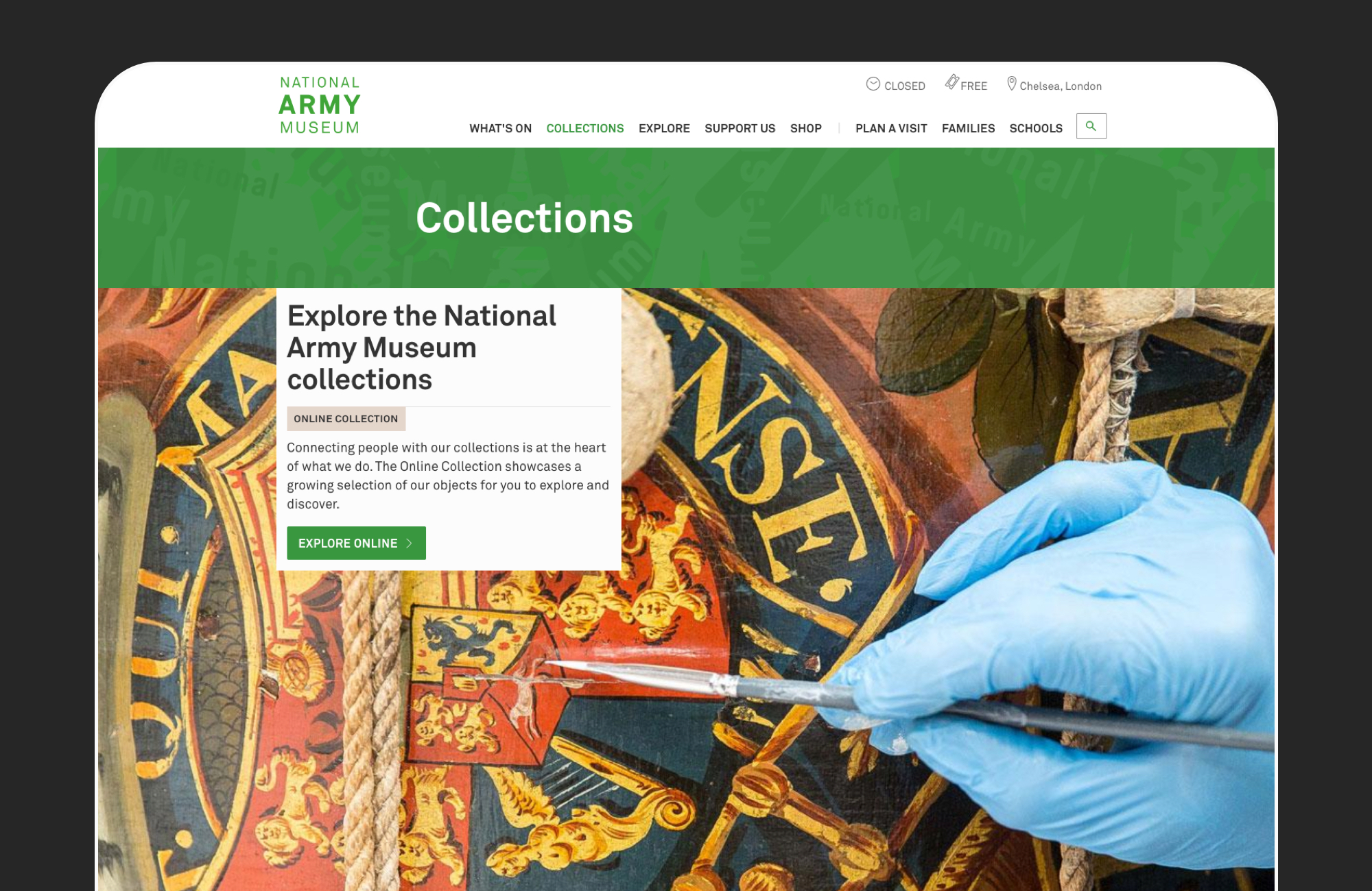 National Army Museum website screenshot